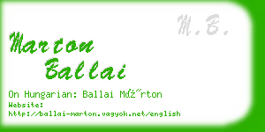 marton ballai business card